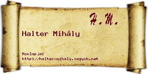 Halter Mihály névjegykártya