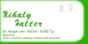 mihaly halter business card